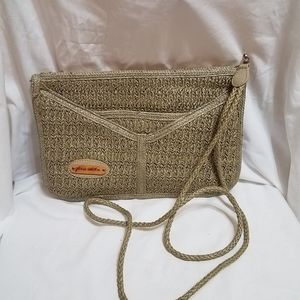 Vintage 70s Gloria Astor Straw Clutch w/Detachable Strap Bag